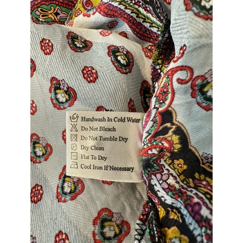 Gianna Silk XL Paisley Shirt Tunic Top Blouse LS Lightweight Boho Artsy Travel - Picture 6 of 9